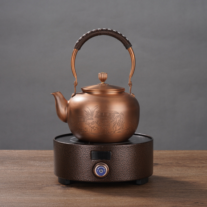 铜壶烧水壶手工纯紫铜泡茶壶复古煮水壶侧把铜茶壶功夫茶具