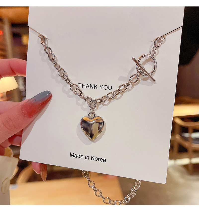 韩国东大门新款爱心项链女ins网红同款嘻哈冷淡风设计感时尚颈链