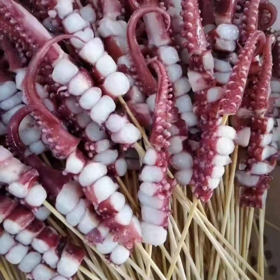 40克龙珠串章鱼足八爪鱼新鲜冷冻商用半成品铁板烧烤食材100串