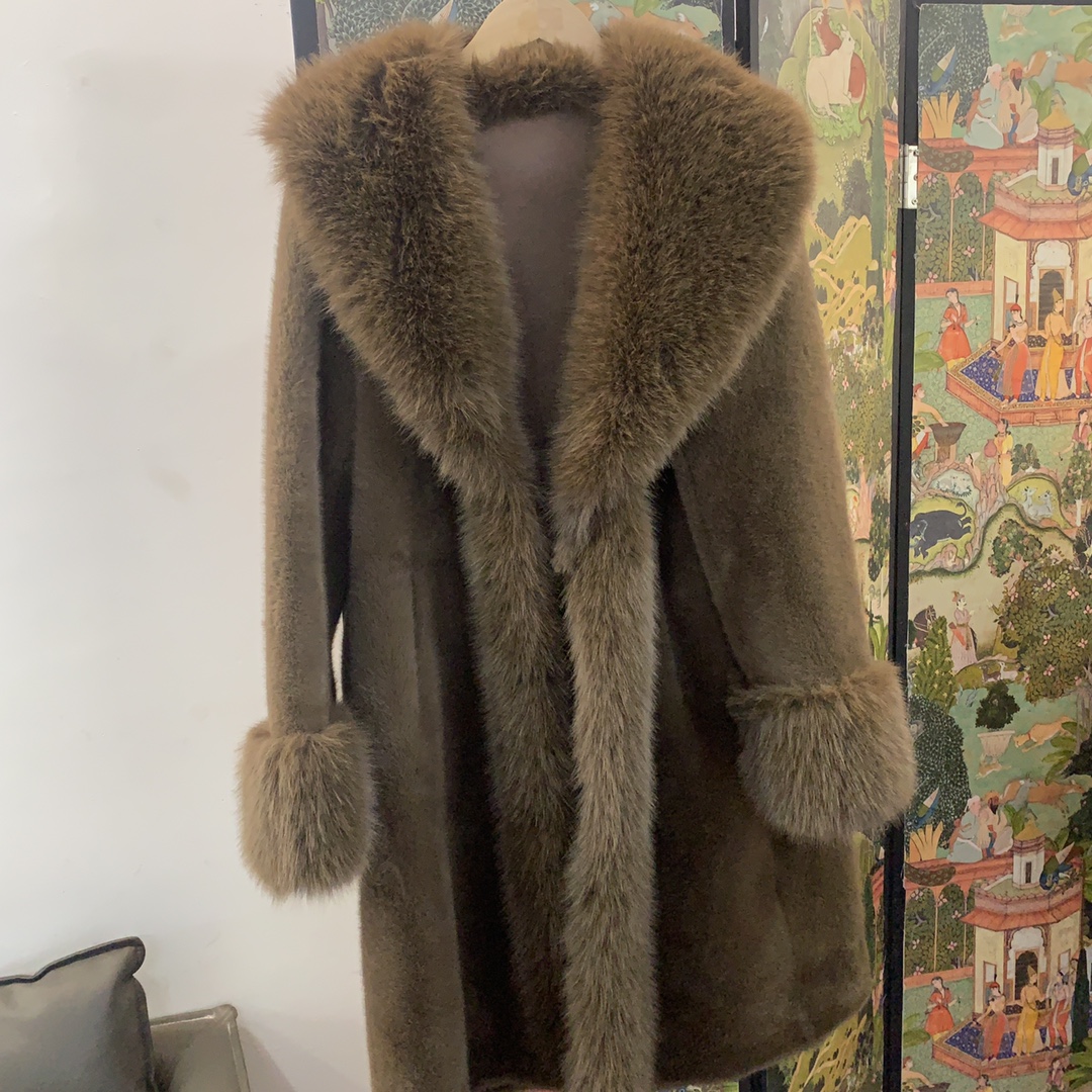 环保皮草仿水貂外套大衣长款-阿里巴巴