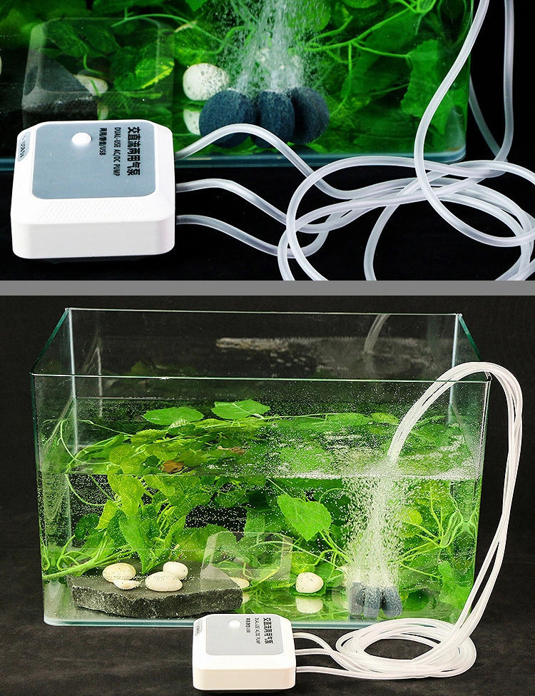水族箱养鱼充氧泵增氧泵鱼缸增氧机静音小型家用双孔鱼缸氧气泵