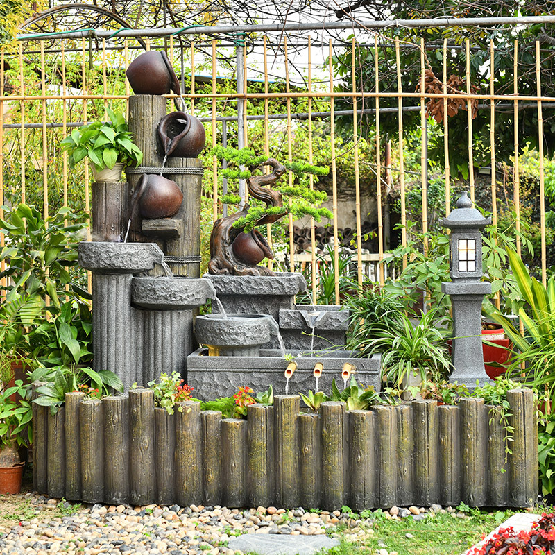 循环水鱼池造景假山流水喷泉庭院户外院子水景阳台装饰景观加湿器