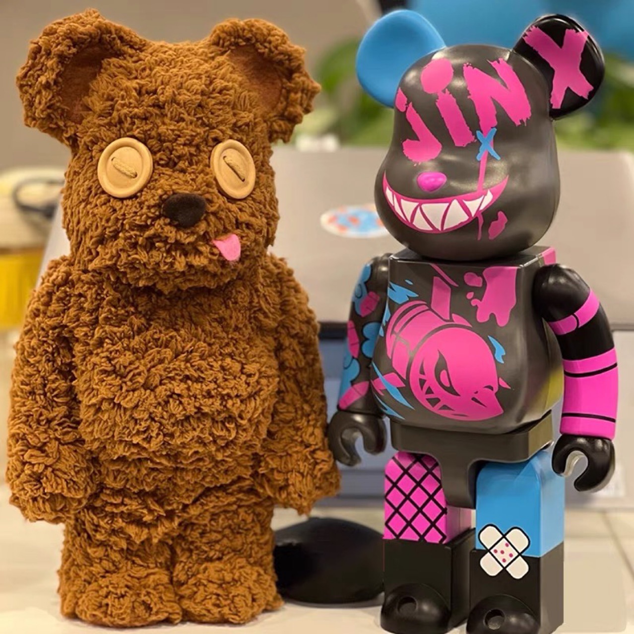 bearbrick 400%暴力熊 涂鸦jinx金克斯 英雄联盟lol 潮玩公仔摆件