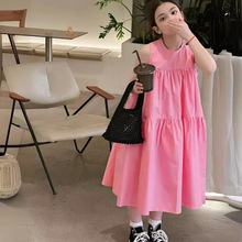 韩国童装女大童背心裙2024夏季新款儿童连衣裙洋气时髦裙子