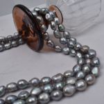 10-11MM灰色两面光直孔不规则珍珠 天然淡水巴洛克珍珠异形散珠