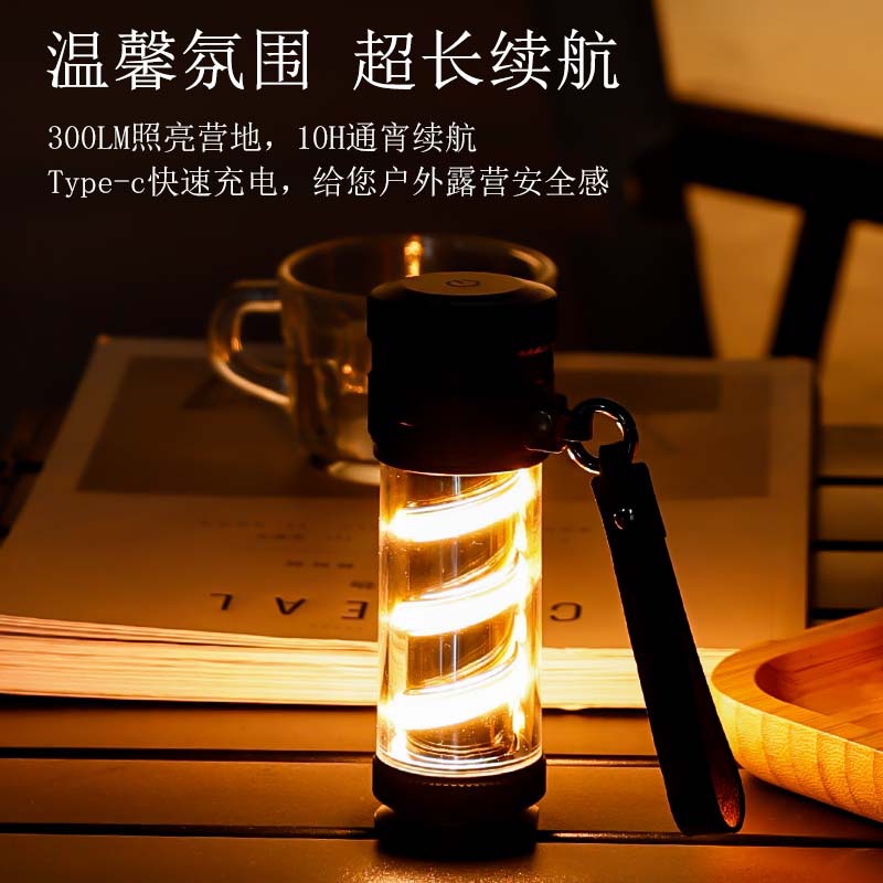 Cross-Border Outdoor Lamp Waterproof Campsite Lamp Atmosphere Tent Light Bright Camping Lamp Usb Charging High Endurance Camping Lantern