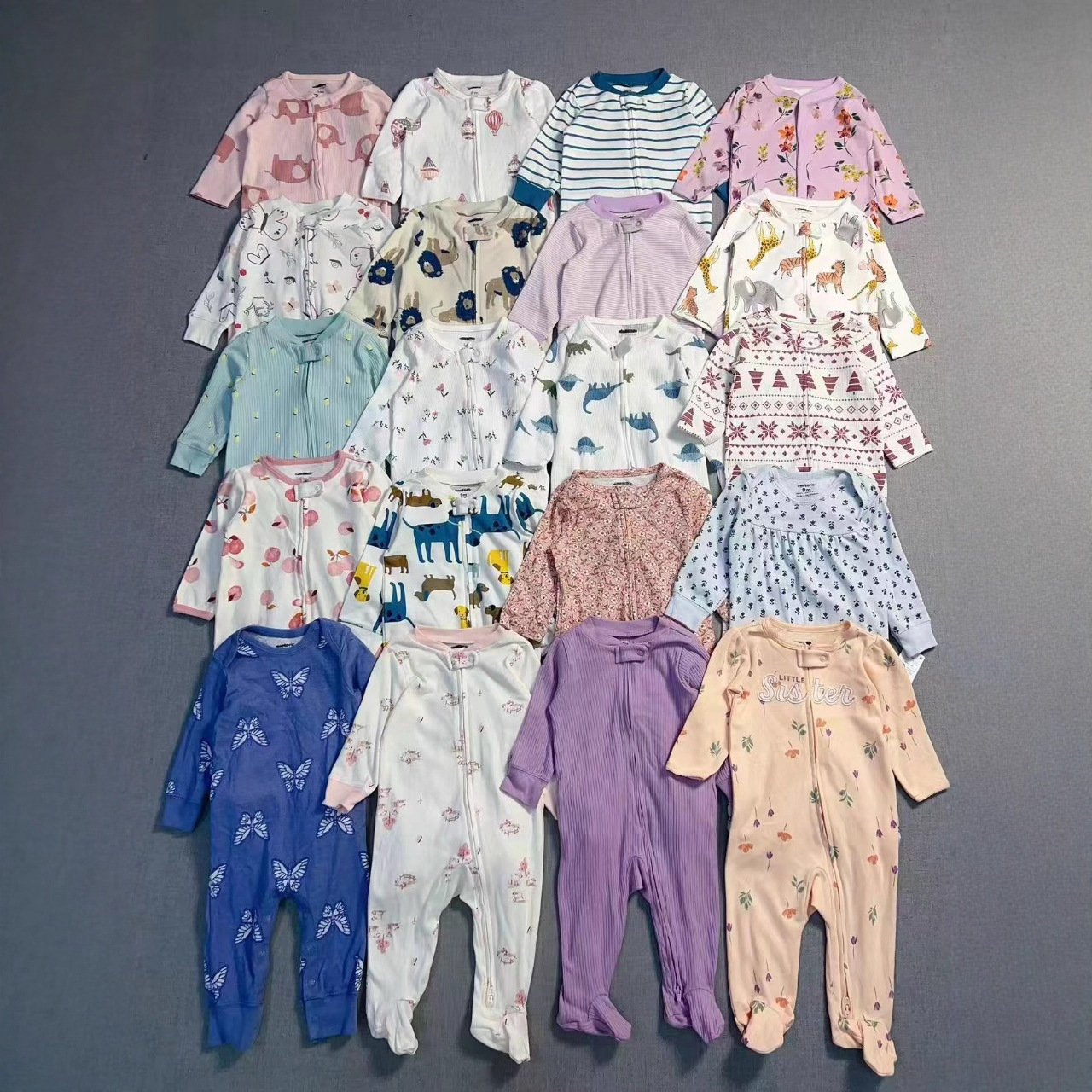 外贸婴幼童秋冬款新生儿衣服原单针织棉长爬婴儿长袖连体睡衣包屁