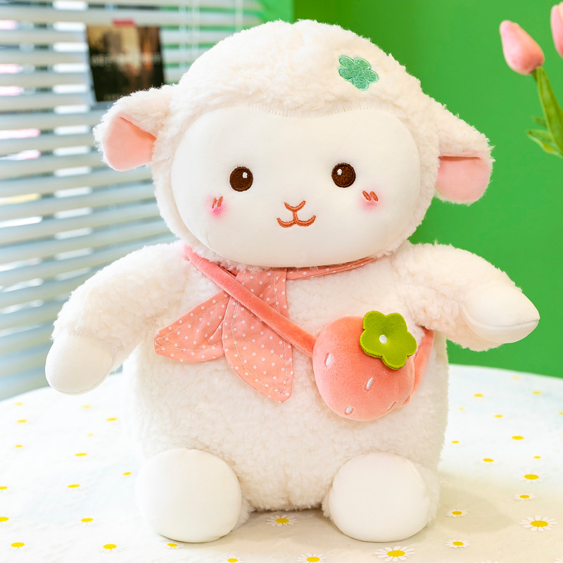 Super Cute Backpack Little White Sheep Doll Cute Ragdoll Plush Toy Sheep Comforter Toys Cute Birthday Gift Female