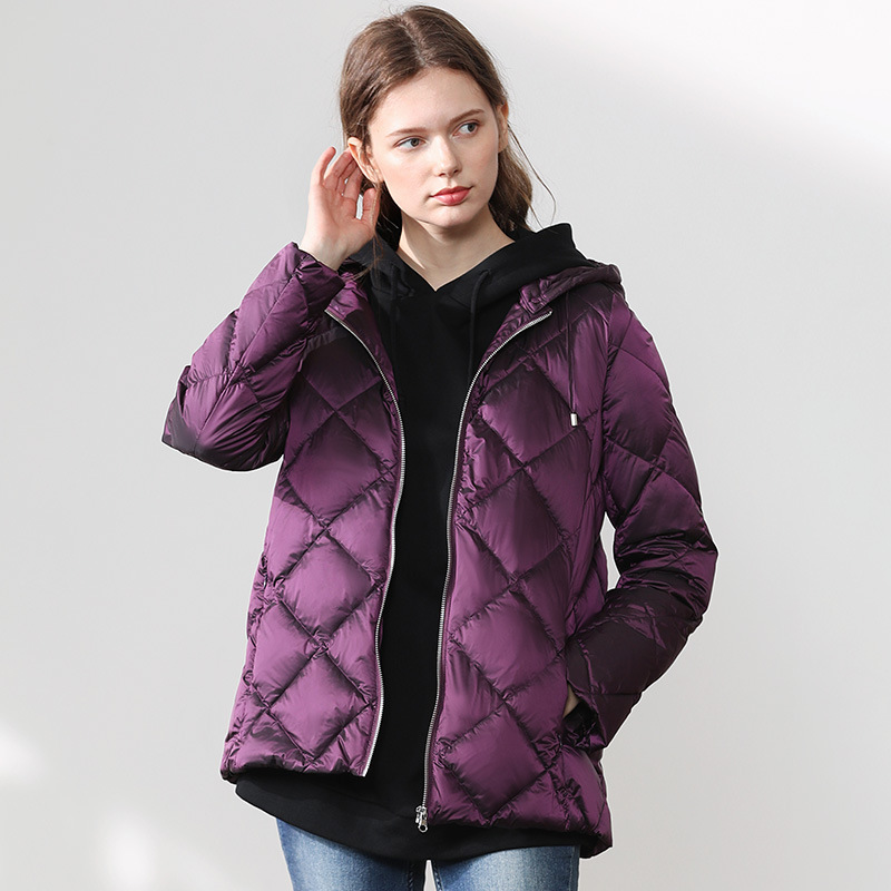 厂家直销秋冬新款女装短款轻薄羽绒服修身显瘦通勤简约外套81683