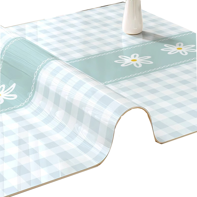 Soft Glass Table Mat Pvc Waterproof and Oil-Proof Disposable Anti-Scald Odorless Dining Table Desk Rectangular Tablecloth Coffee Table Tablecloth