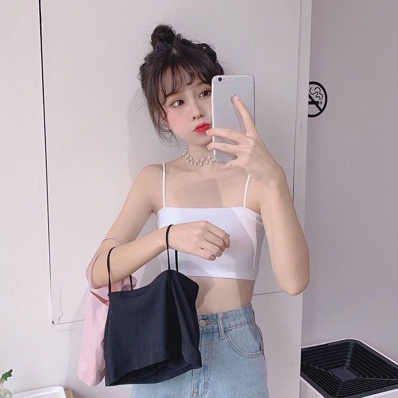 Foreign Trade Ice Silk Traceless Girl Vest One-Piece Sling Base Solid Color Anti-Exposure Beauty Back Underwear