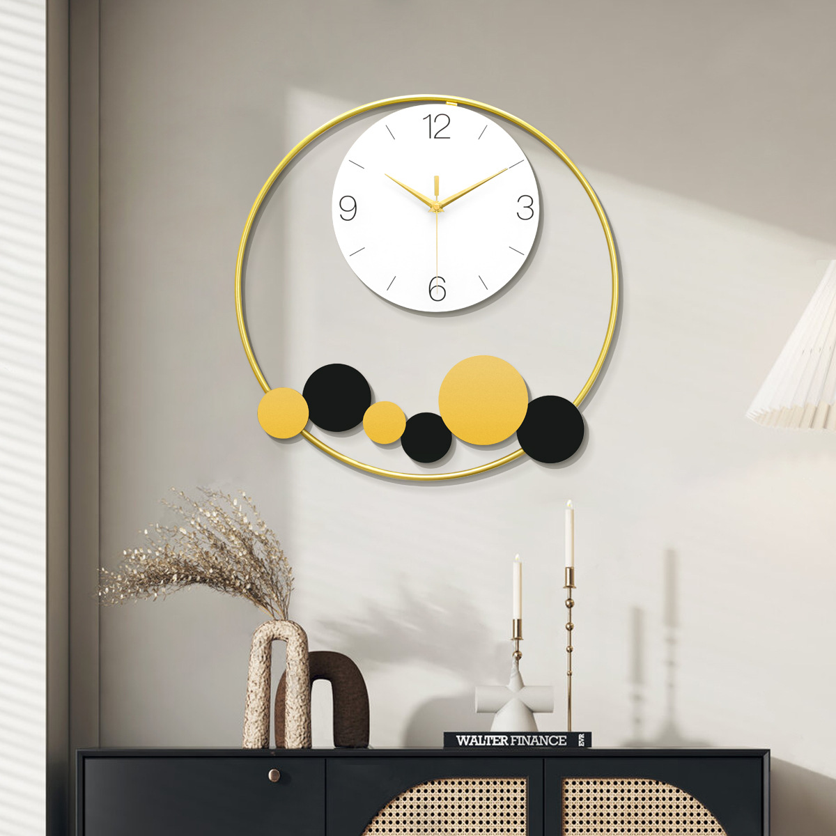 Modern Simple Metal Creative Wall Clock for Living Room and Kitchen Bedroom Dining Room and Office Decorations