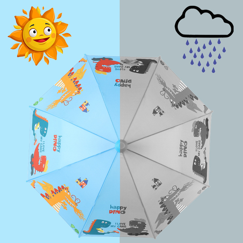 Large Children's Umbrella Cartoon Student Dual-Use Sun Umbrella Custom Logo Long Handle Umbrella Semi-automatic Children's Umbrella