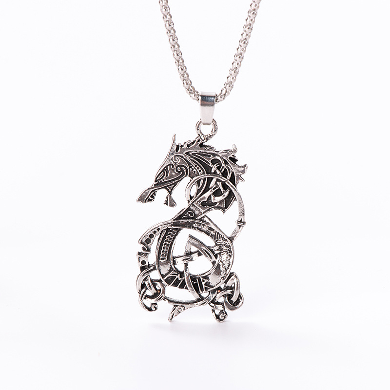 速卖通热销新品维京龙男士合金项链饰品批发霸气项饰pt489