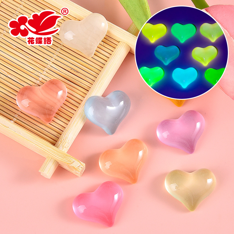 new sweet luminous love resin accessories handmade diy material package phone case refridgerator magnets headband hair accessories stickers