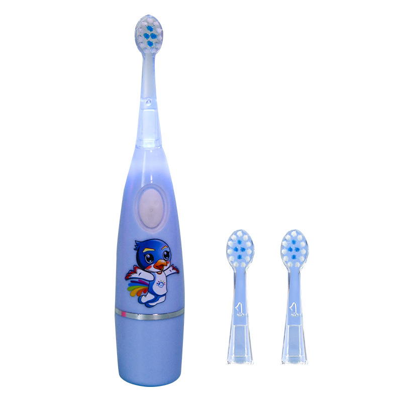 Children's Electric Toothbrush Dry Battery Colorful Light Cleaning Toothbrush Cartoon Toothbrush Soft Hair 3-12 Years Old Baby Toothbrush