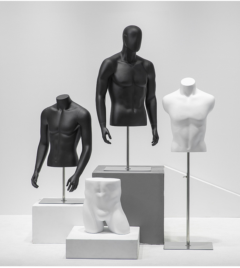 白斜腿男裤墩,哑白直腿男裤墩,哑白男半身(无底座),哑白男半身(台模)