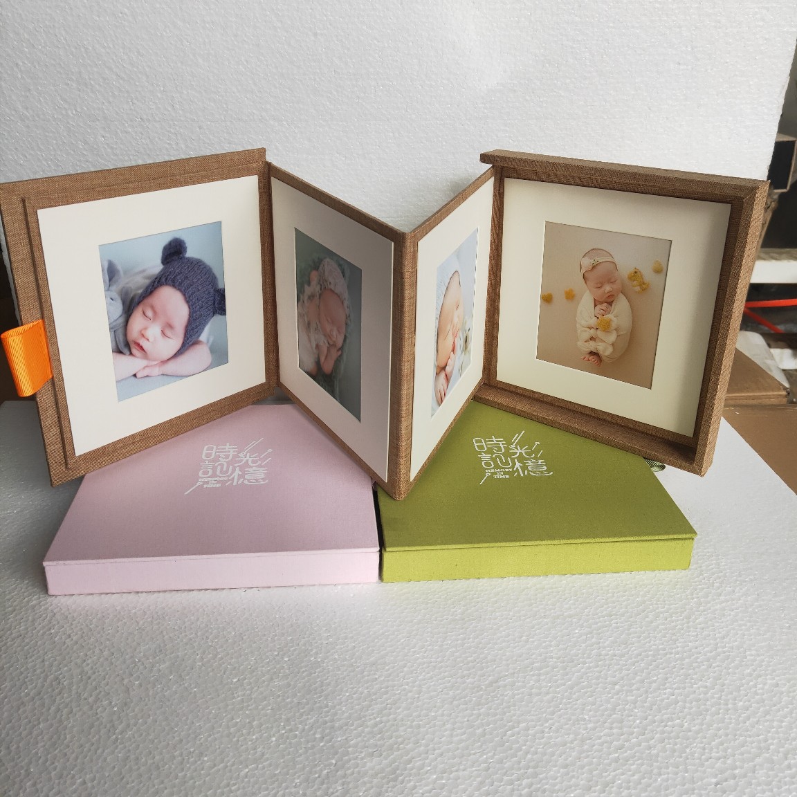 新品 折叠相册6张照片时光记忆盒相册相框摆台创意儿童宝宝影楼