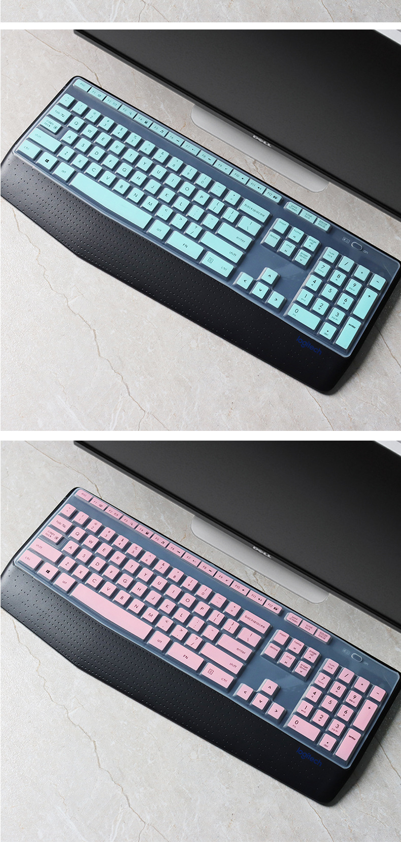 适用罗技mk345无线键盘保护膜k345台式凹凸键盘防尘罩硅胶垫防水