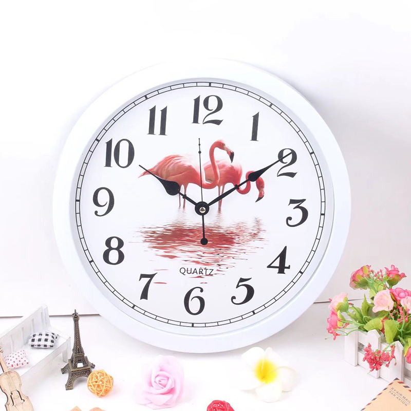 Simple and Versatile Flamingo Noiseless Clock Font Clear Travel Time Precise Electronic Wall Clock Personalized Creative Quartz Clock