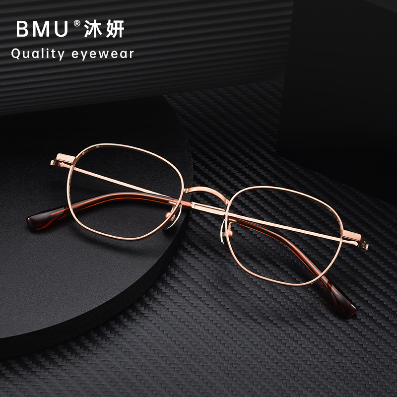 超轻纯钛小框近视眼镜框男款可配度数小脸专用细框圆框眼睛镜架女