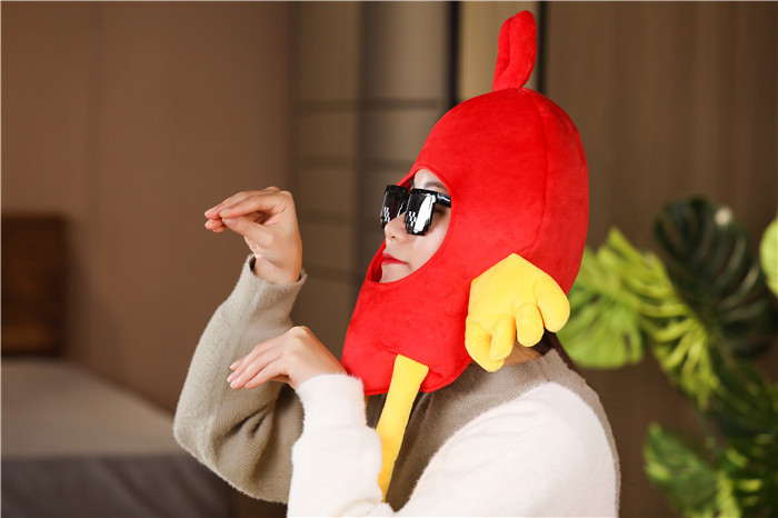 韩国ins可爱搞怪小鸡头套殷志源同款网红直播道具儿童舞台表演帽