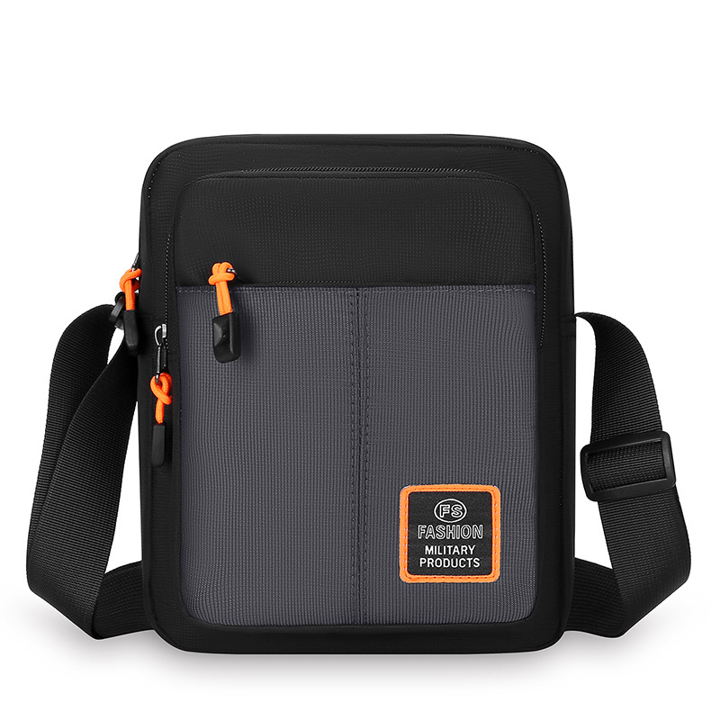 Simple Business Men's Bag Multilayer One Shoulder Bag 2024 New All-Match Portable Small Square Bag Trendy Fashion Commuter Messenger Bag