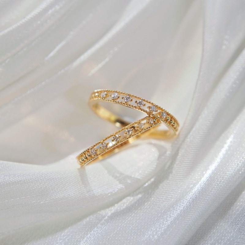 au750黄金钻石戒指水贝批发天然钻石辘珠简约镂空18k金戒指-阿里巴巴