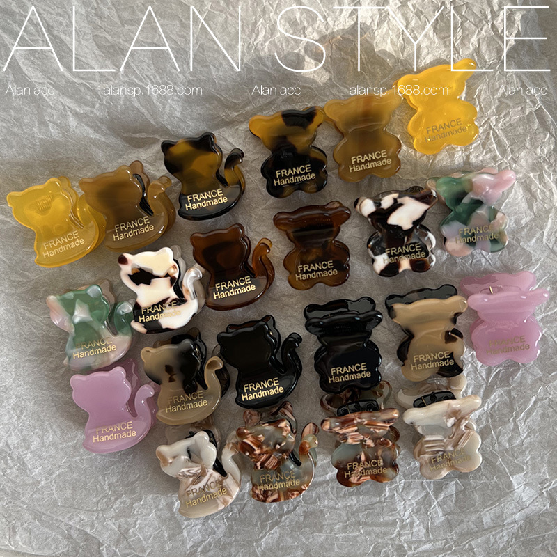 Alanins Acetate Advanced Sense Barrettes Hair Jaw Clip Shark Clip Wholesale Small Bear Mini Claw Clip Clip