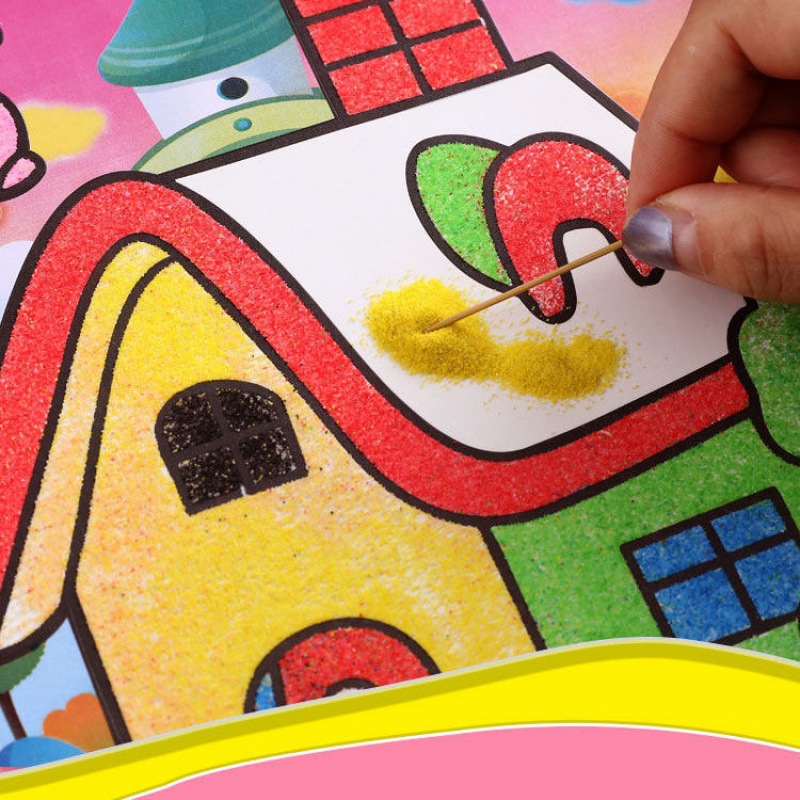 沙画儿童彩沙手工制作100张刮刮画套装男女孩小学生diy制作材料