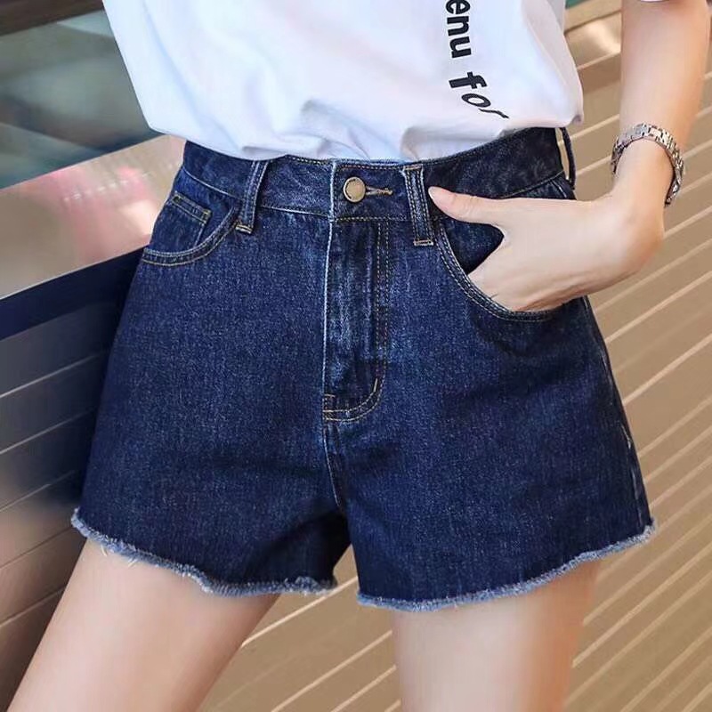 牛仔女短裤欧美风破洞街头潮流个性宽松大码高腰牛仔裤短裤跨境货