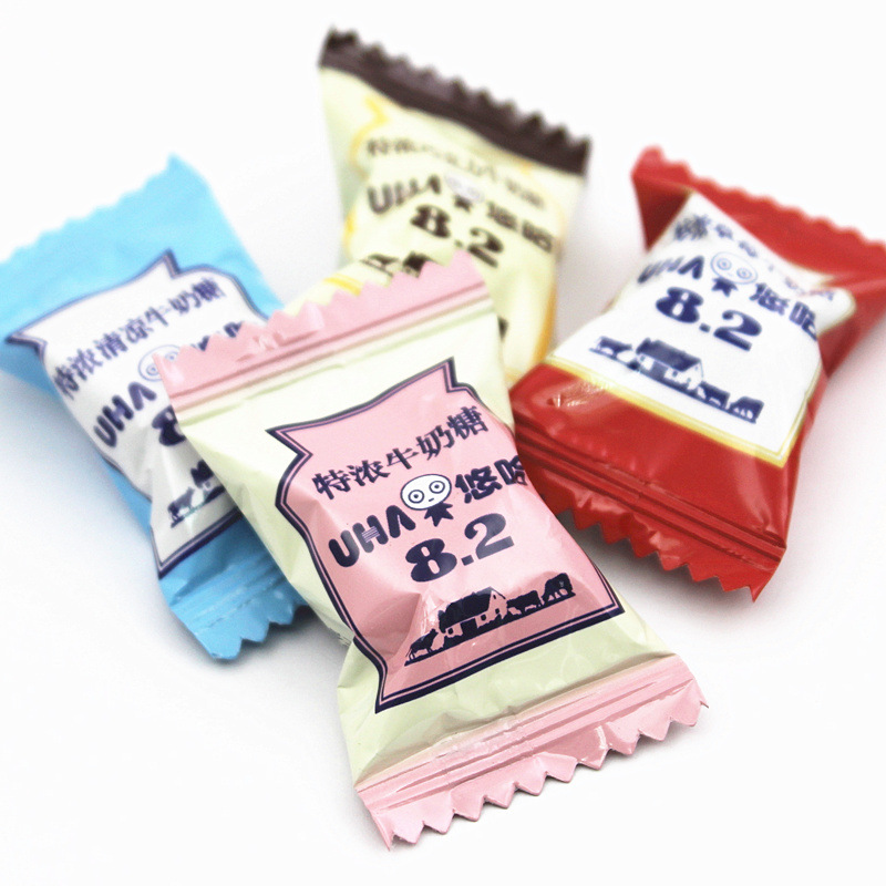 悠哈uha特浓牛奶糖102g袋装味觉糖巧克力草莓喜糖果批发