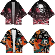夏季新款COS原宿复古日式浮世绘羽织百搭开衫动漫和服3D印花披风