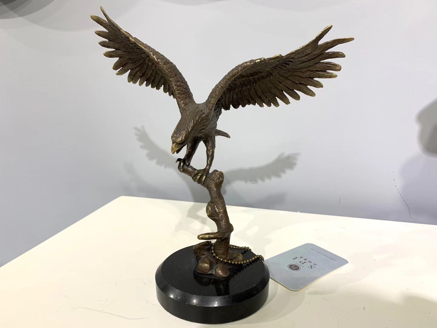 客厅办公室书房展厅商务铜摆件饰工艺术品老鹰头大展宏图雄鹰展翅