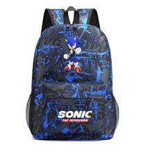 新款Sonic刺猬索尼克印花双肩背包马里奥小学生动漫背包卡通书包
