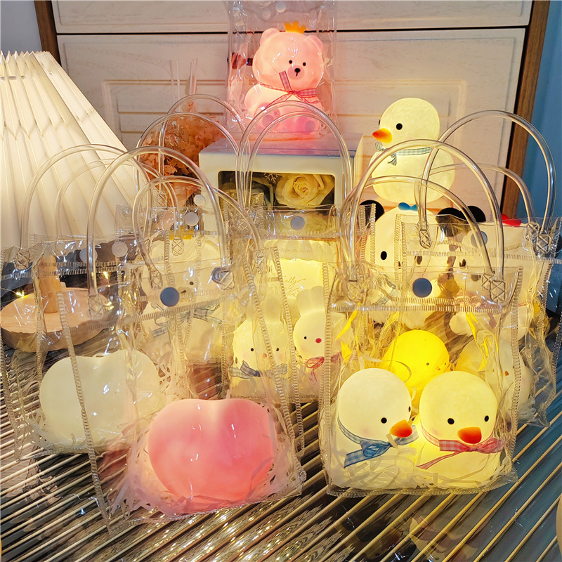 Creative Led Small Night Lamp Cartoon Luminous Ambience Light Cute Toy Night Market Stall Popular Rechargeable Night Light