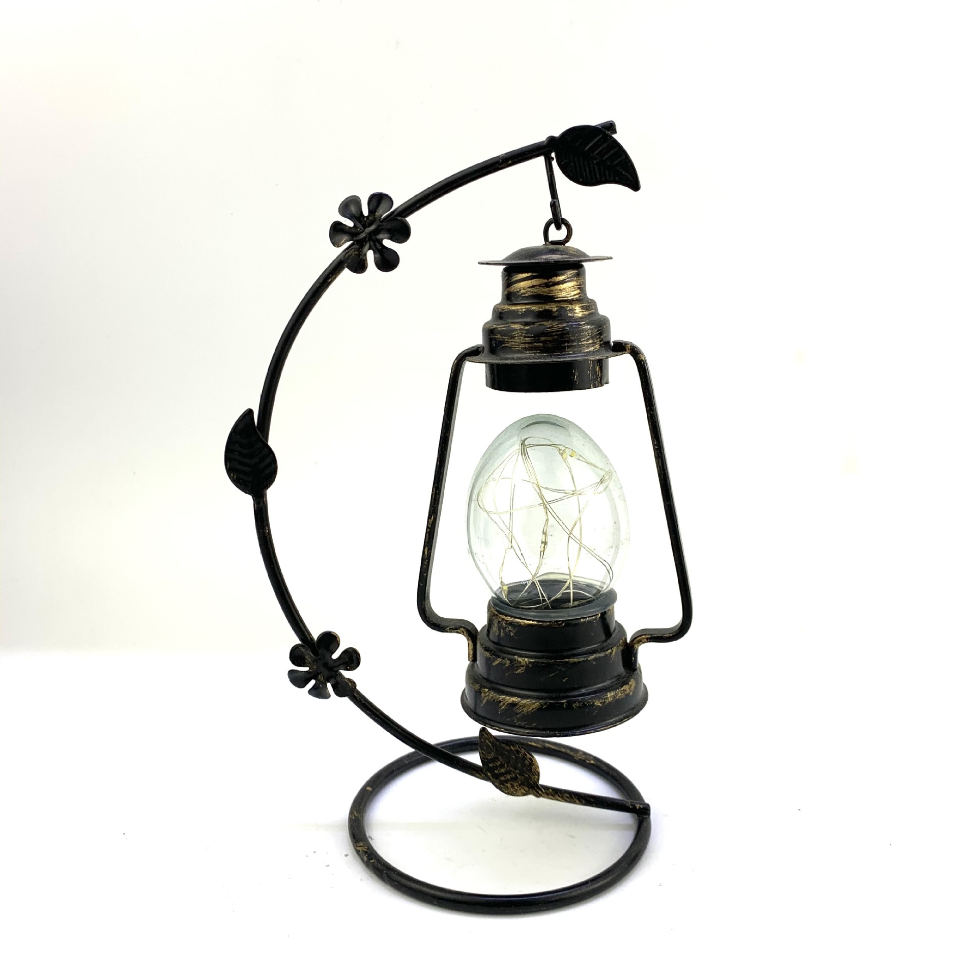 欧式复古带led灯煤油灯马灯铁艺烛台 创意家具摆件厂家批发