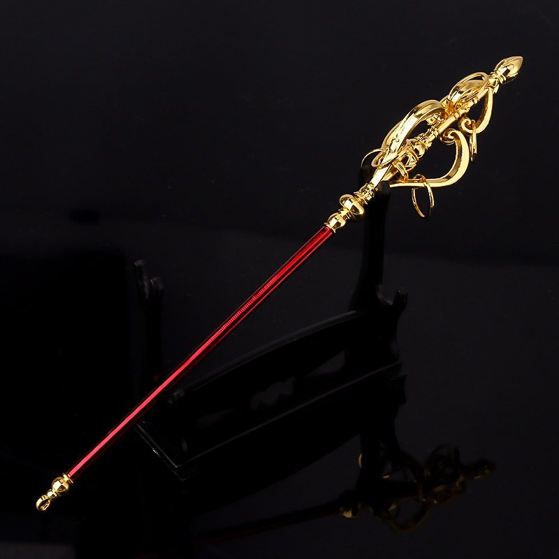 西游记唐僧 唐僧九环锡杖合金模型钥匙扣锌合金摆件22cm