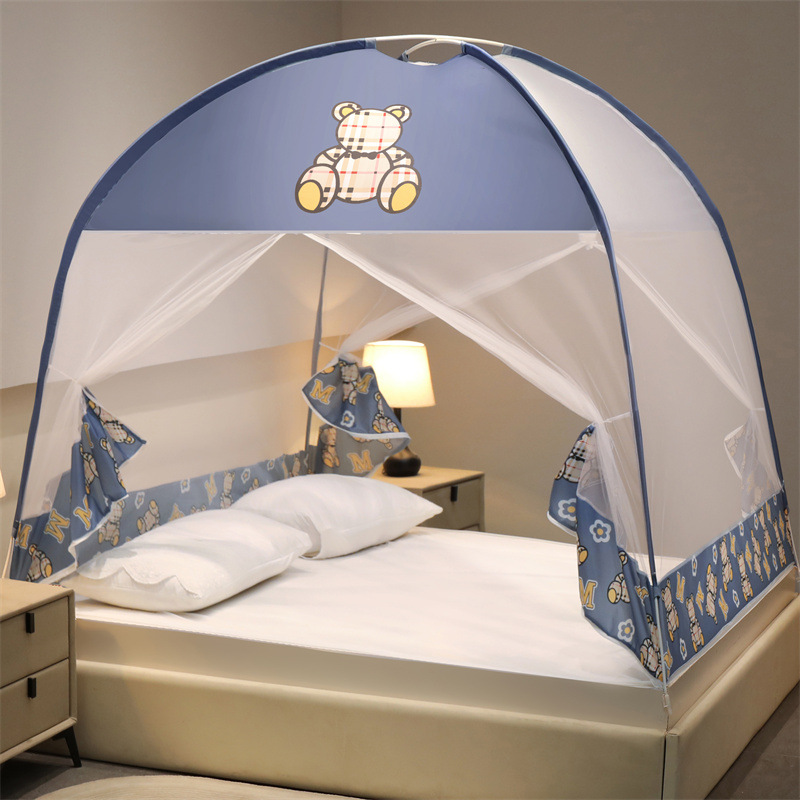 Factory Direct Sales Mongolian Bag Mosquito Net Seat Bed-Type Installation-Free Student Household Dormitory Folding Mosquito-Proof Tent Can Be Sent on Behalf