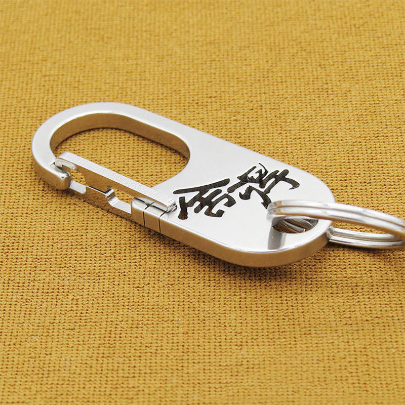 不锈钢钥匙扣线切割网红男士腰挂简约汽车女加厚个性创意