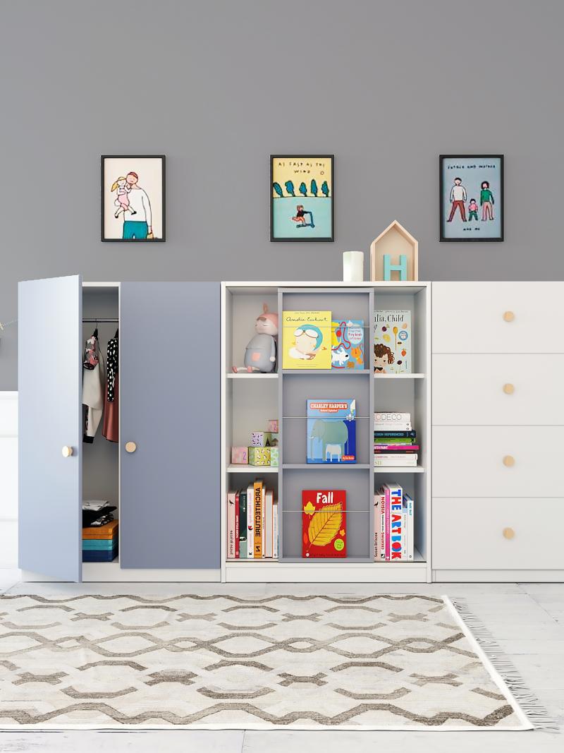 儿童衣柜收纳柜矮实木婴儿衣柜五斗柜宝宝小衣橱抽屉储物柜