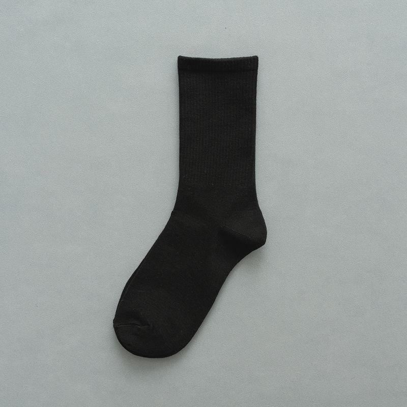 Black White and Gray Socks Wholesale Cotton Socks Short Socks Autumn and Winter Breathable Sweat Absorbing Deodorant Cotton Men's and Women's Mid-Calf Socks Long Socks