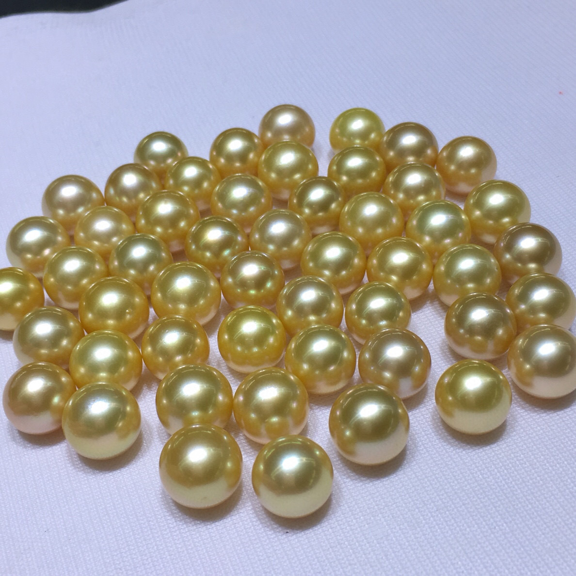 南洋金珍珠 菲律宾金珠 海水珍珠近圆金珠微瑕