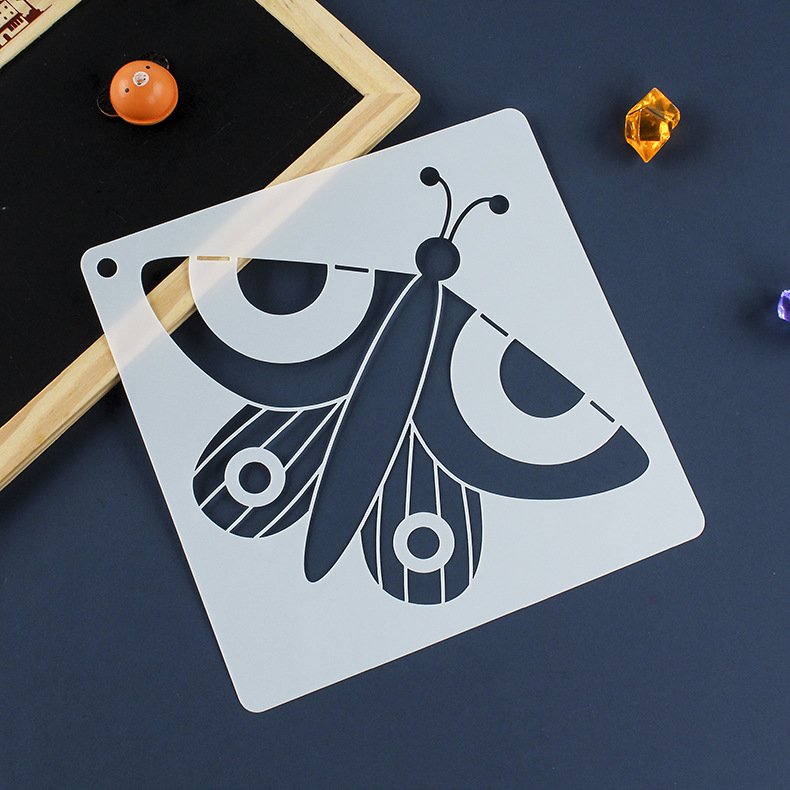 pet绘画模板儿童涂鸦临摹板墙绘蝴蝶圣诞万圣节diy镂空绘画模板