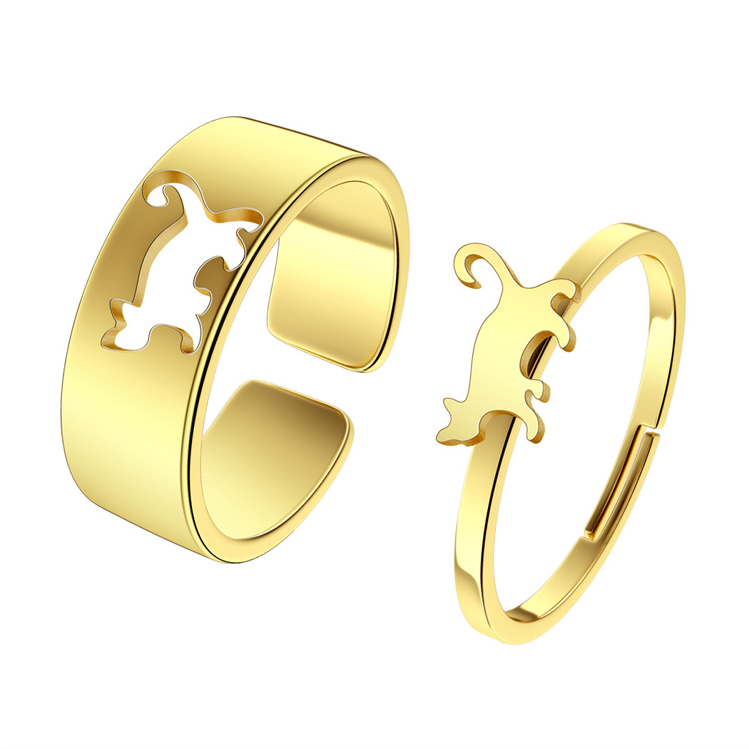 猫咪图案承诺戒指夫妇不锈钢个性潮流男朋友丈夫妻子礼物-阿里巴巴