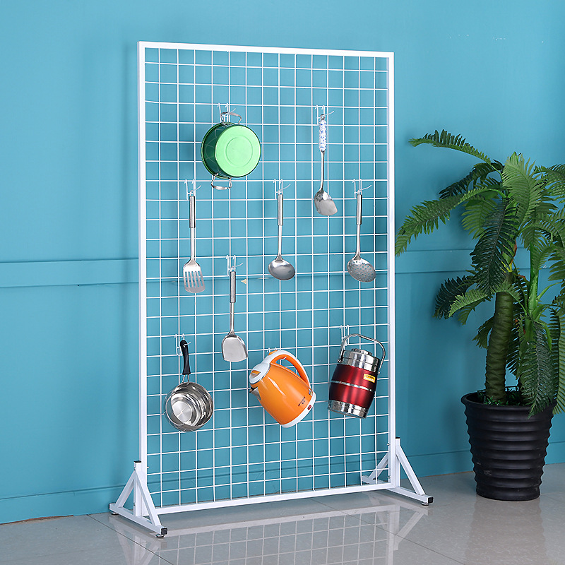 落地铁艺网架立式展示架幼儿园作品网格货架置物架饰品展会铁网片