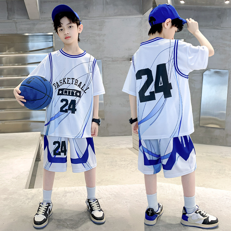 Children's Clothing Boys Summer Suit 2023 New Summer Sportswear Medium and Big Children Basketball Wear Handsome Vest Summer