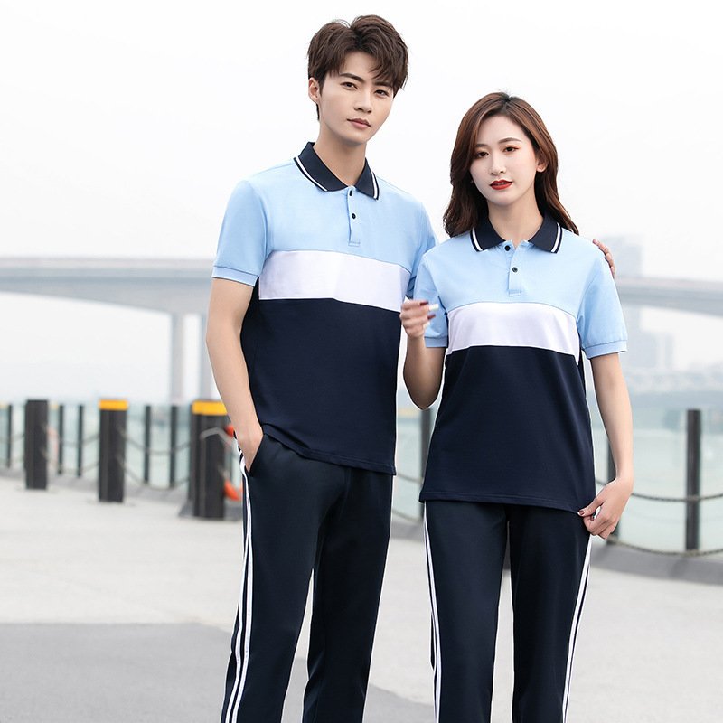 高中学生校服短袖团体服中学生夏季园服初中生班服运动会订做制服