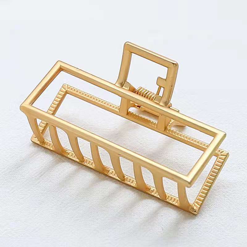 欧美简约百搭金属矩形抓夹大号成人几何金属抓夹合金洗澡抓夹顶夹