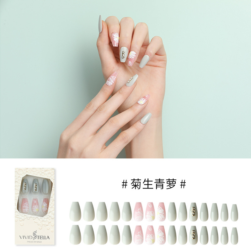 Spot Goods Weisidai Middle T Ballet Nail Short Square Head Wear Nail 30 Pieces Finished Soft Nail Fake Nails Tear Film Ready to Use